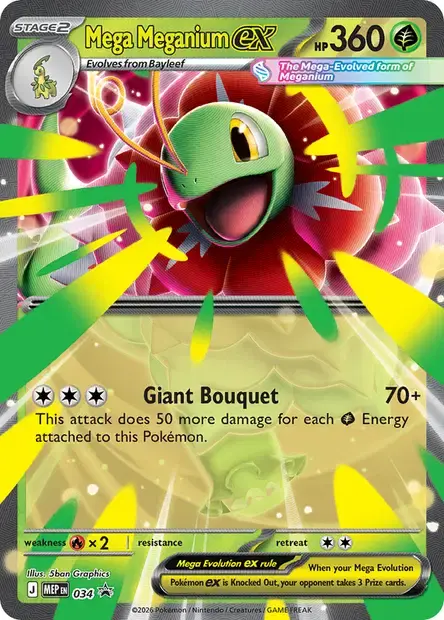 Méga-Méganium-ex - 034/088 - MEP Black Star Promos