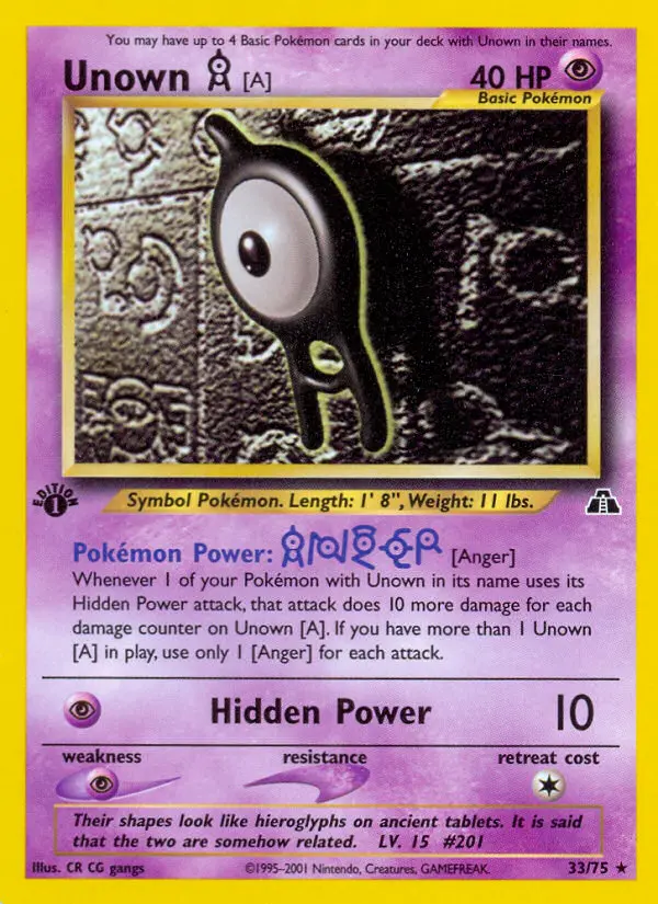 Unown [A] - ND-33/75 - Neo Discovery