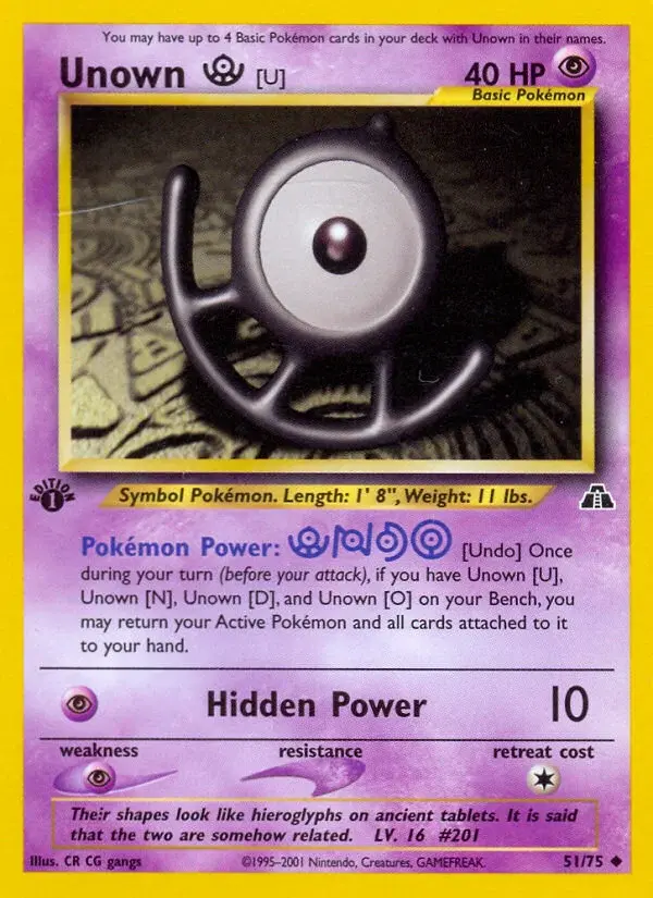 Unown [U] - ND-51/75 - Neo Discovery