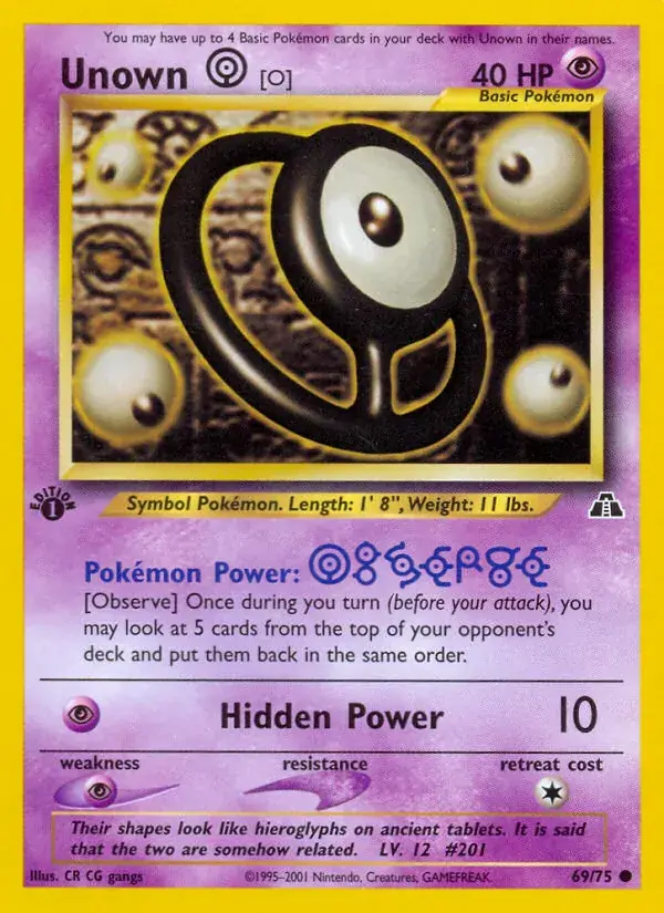 Unown [O] - 69/75 - Neo Discovery