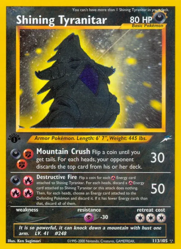 Shining Tyranitar - 113/113 - Neo Destiny