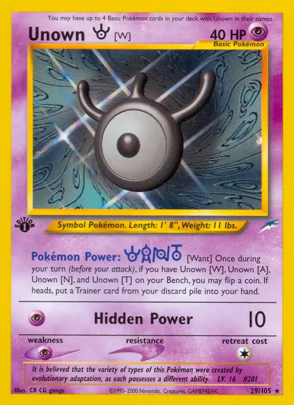 Unown [W] - 29/113 - Neo Destiny