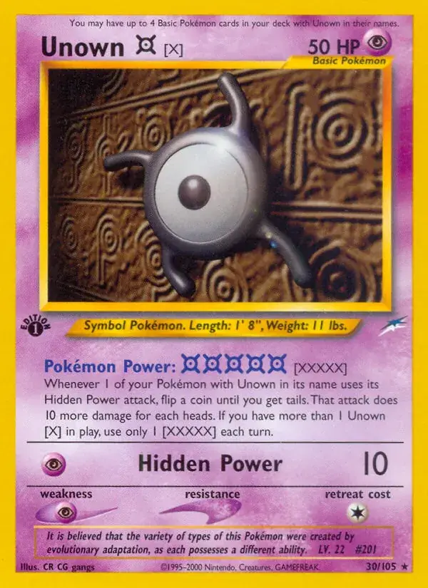 Unown [X] - 30/113 - Neo Destiny