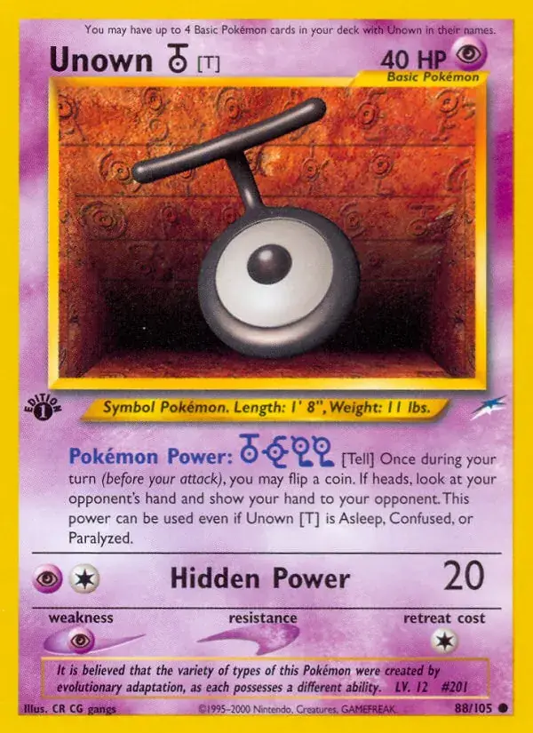 Unown [T] - 88/113 - Neo Destiny