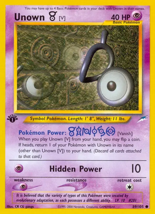 Unown [V] - 89/113 - Neo Destiny