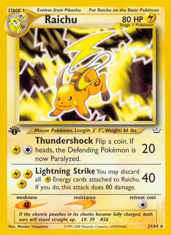 Raichu - 21/66 - Neo Revelation