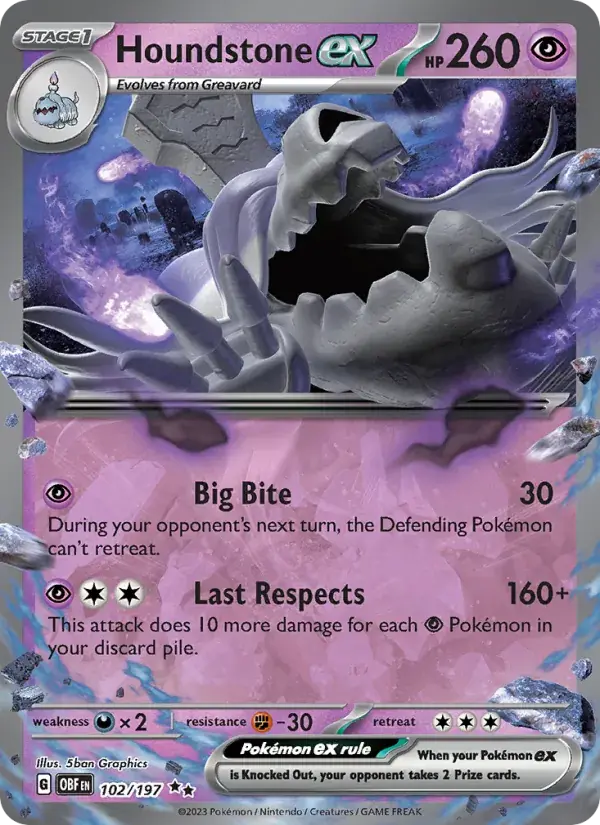 Houndstone ex - 102/230 - Obsidian Flames