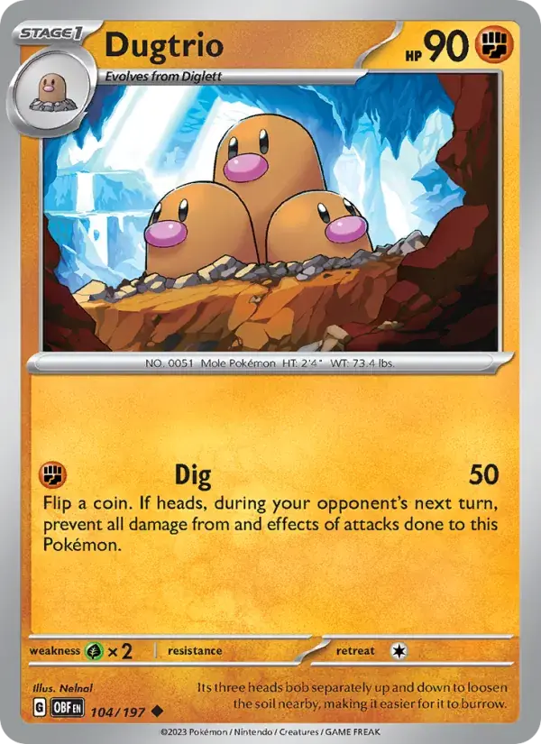 Dugtrio - 104/230 - Obsidian Flames