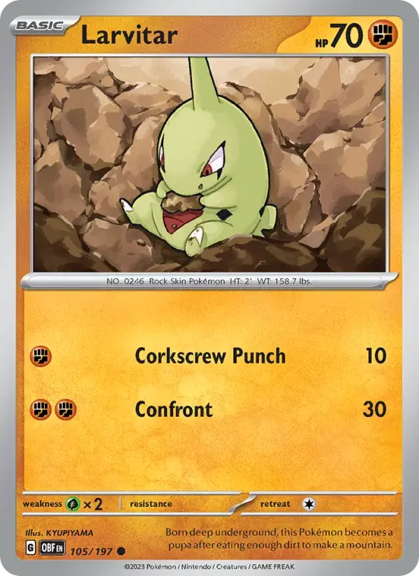 Larvitar - 105/230 - Obsidian Flames
