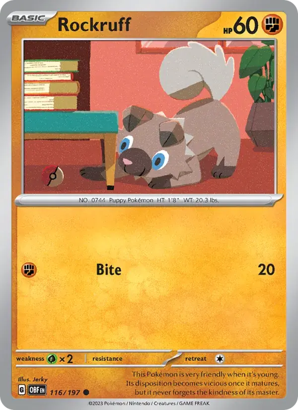 Rockruff - 116/230 - Obsidian Flames