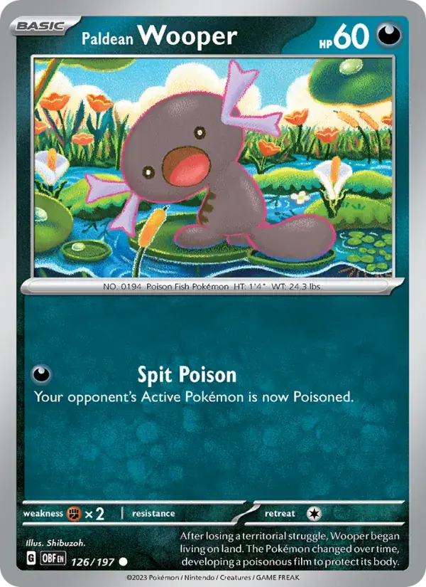 Paldean Wooper - 126/230 - Obsidian Flames