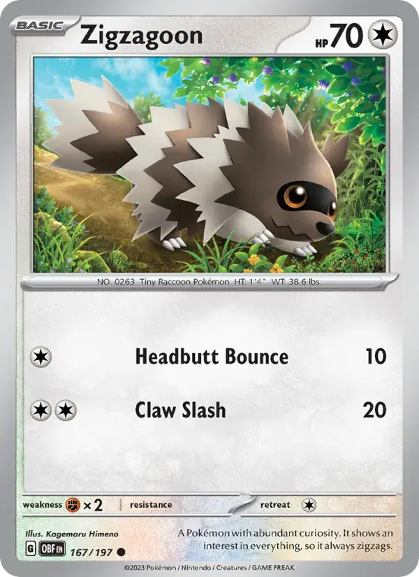 Zigzagoon - 167/230 - Obsidian Flames