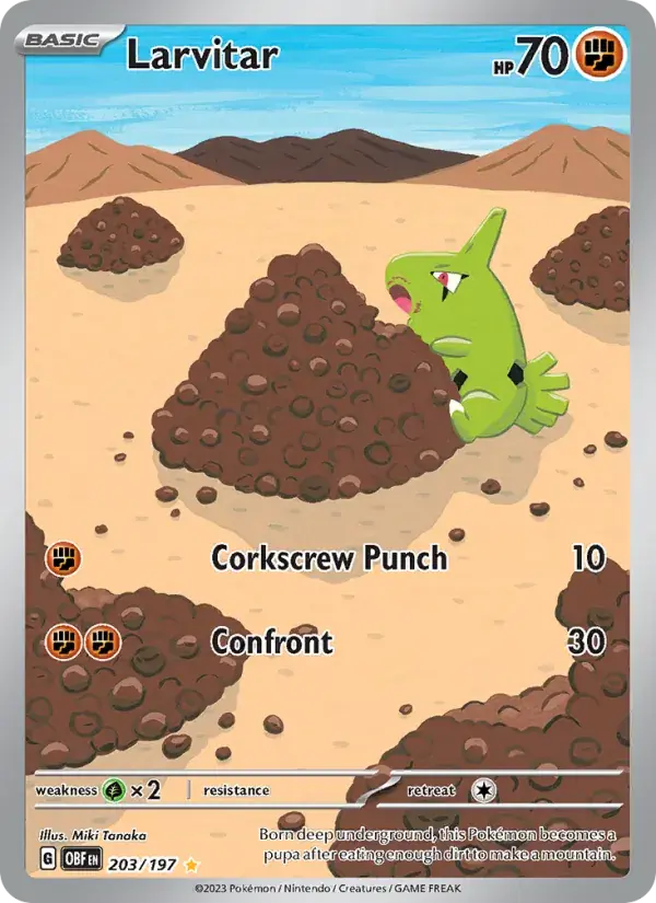 Larvitar - 203/230 - Obsidian Flames