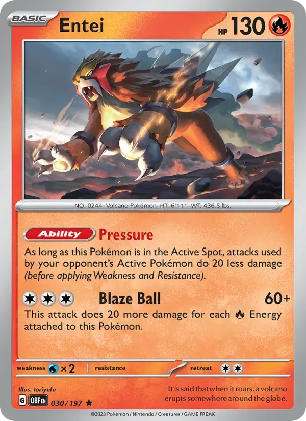 Entei - 030/230 - Obsidian Flames