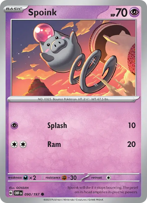 Spoink - 090/230 - Obsidian Flames