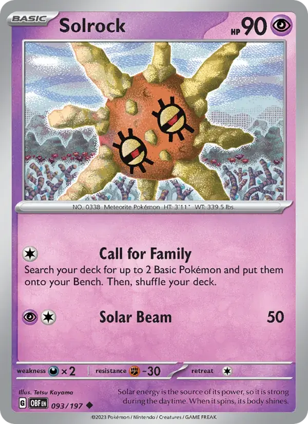 Solrock - 093/230 - Obsidian Flames