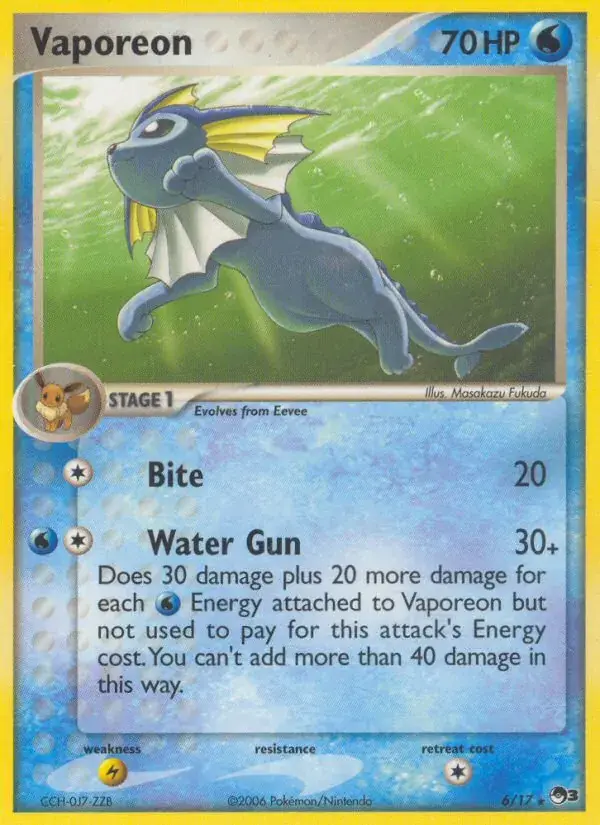 Vaporeon - 6/17 - POP Series 3