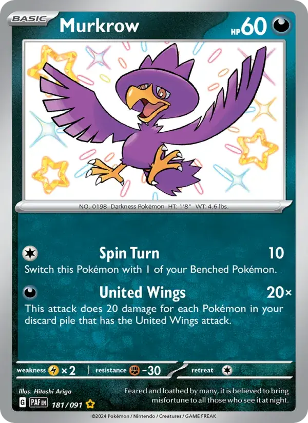Murkrow - 181/245 - Paldean Fates