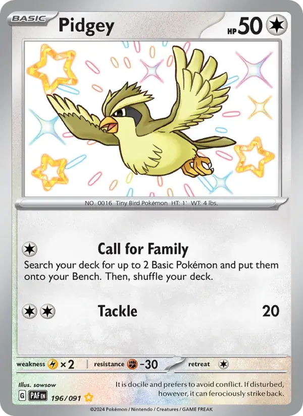 Pidgey - 196/245 - Paldean Fates