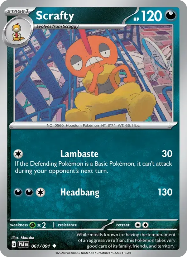 Scrafty - 061/245 - Paldean Fates