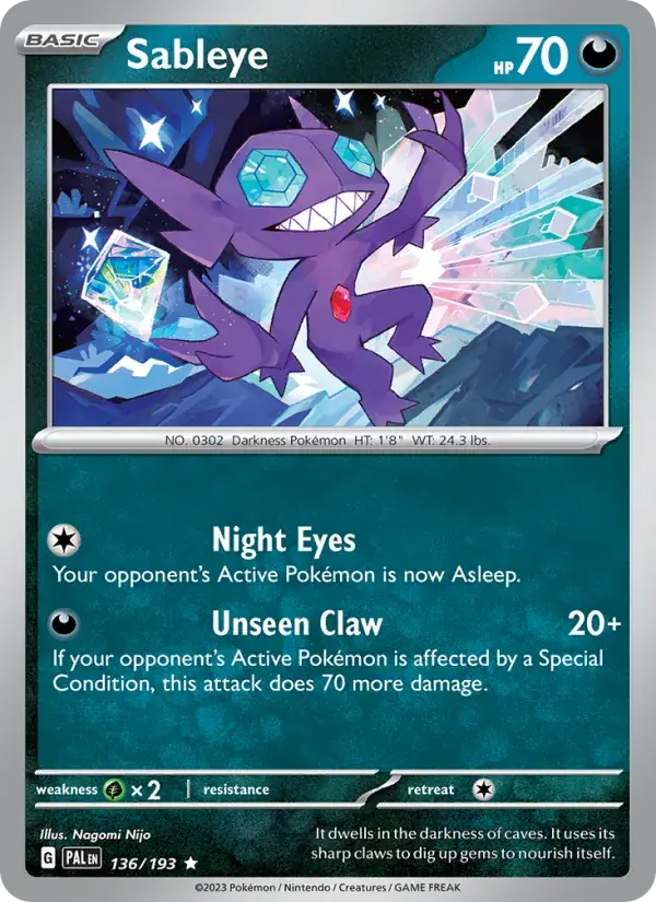 Sableye - 136/279 - Paldea Evolved