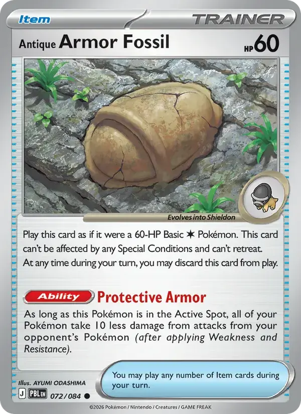 Antique Armor Fossil - 072/120 - Pitch Black