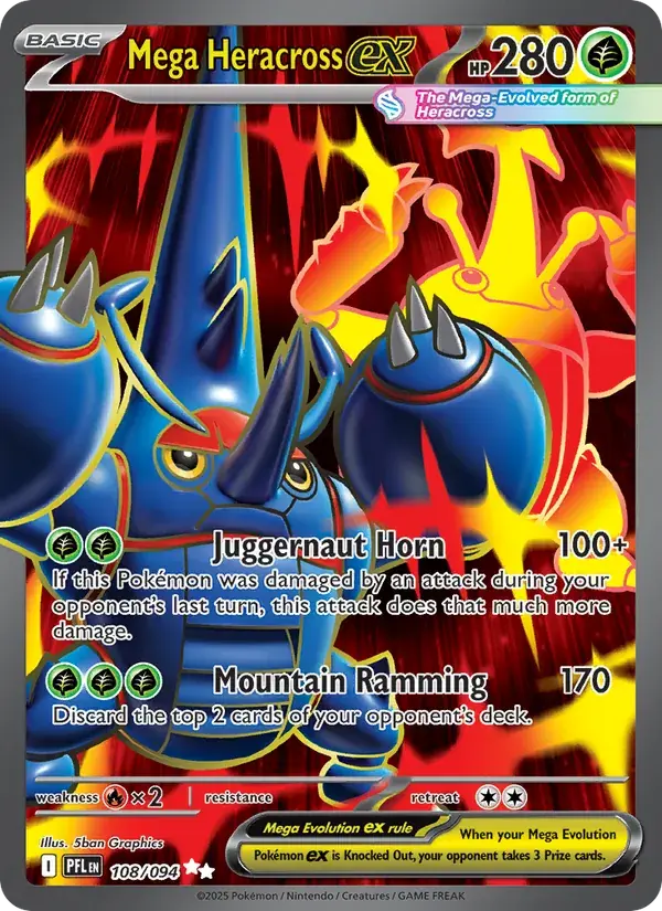 Mega Heracross ex - 108/130 - Phantasmal Flames
