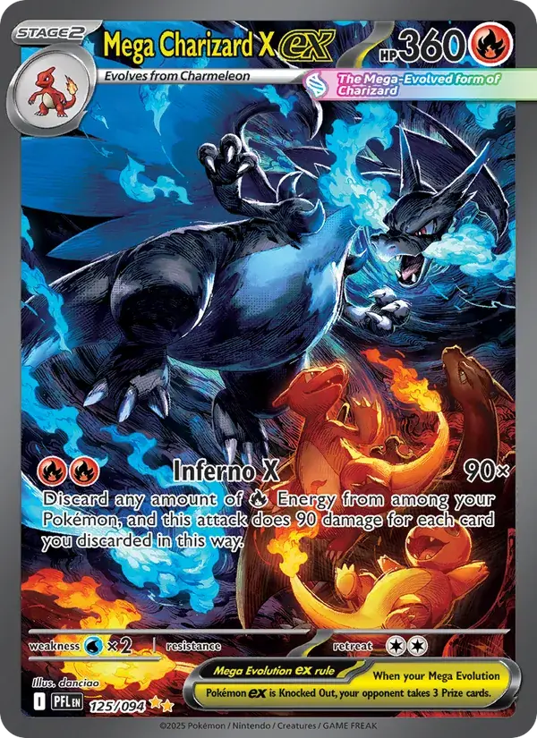 Mega Charizard X ex - 125/130 - Phantasmal Flames