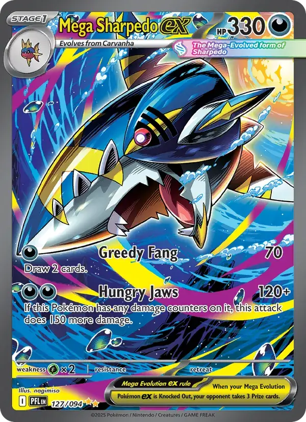 Mega Sharpedo ex - 127/130 - Phantasmal Flames