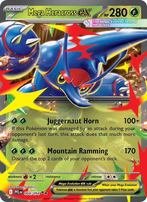 Mega Heracross ex - 004/130 - Phantasmal Flames