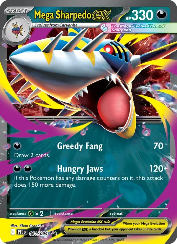 Mega Sharpedo ex - 061/130 - Phantasmal Flames