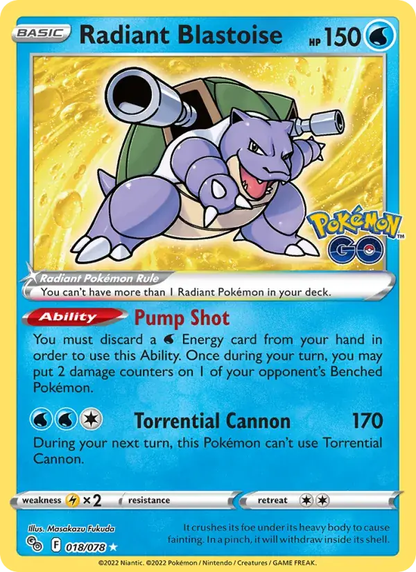 Radiant Blastoise - 018/088 - Pokémon GO