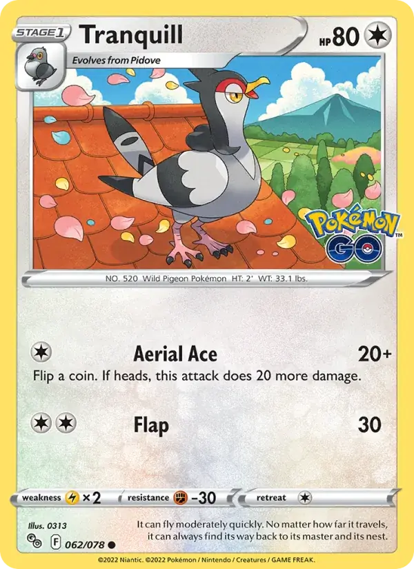 Tranquill - 062/088 - Pokémon GO