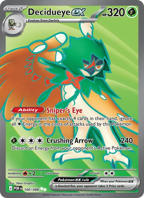 Decidueye ex - 100/124 - Perfect Order