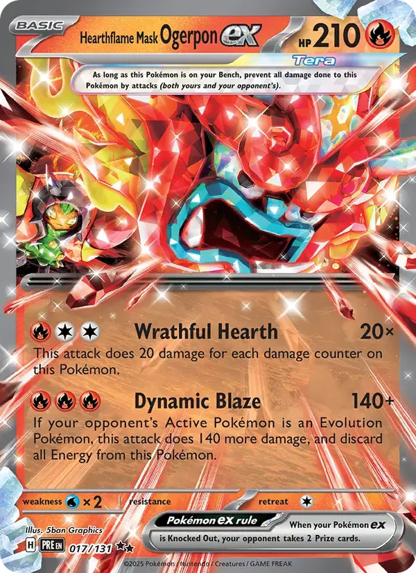 Hearthflame Mask Ogerpon ex - 017/180 - Prismatic Evolutions