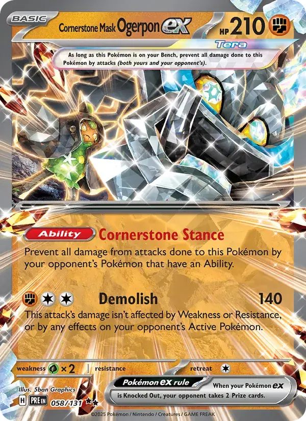 Cornerstone Mask Ogerpon ex - 058/180 - Prismatic Evolutions