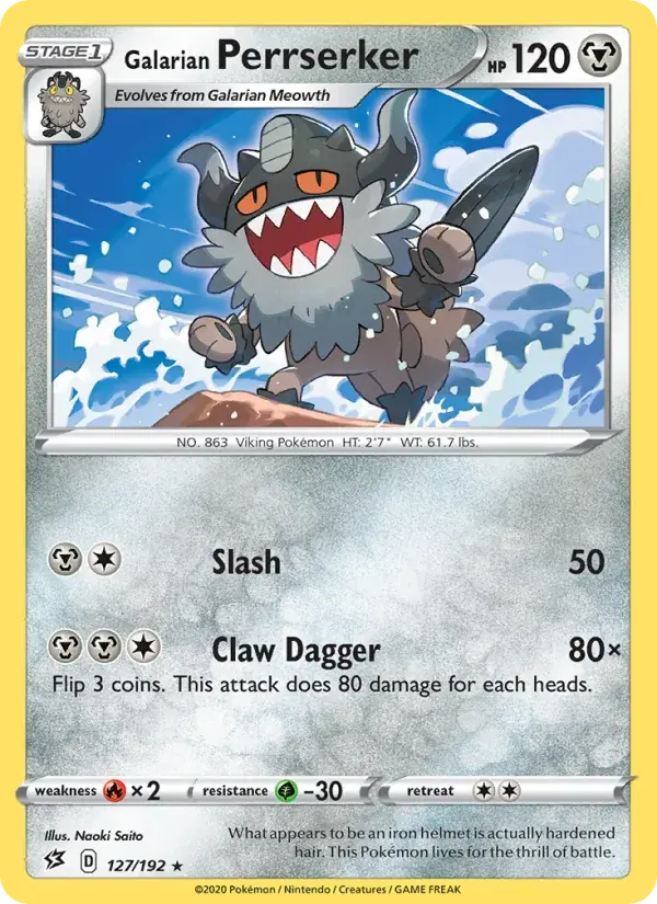 Galarian Perrserker - 127/209 - Rebel Clash