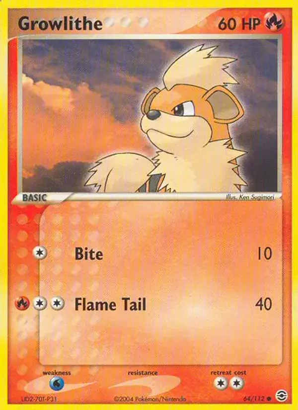 Growlithe - 64/116 - FireRed & LeafGreen