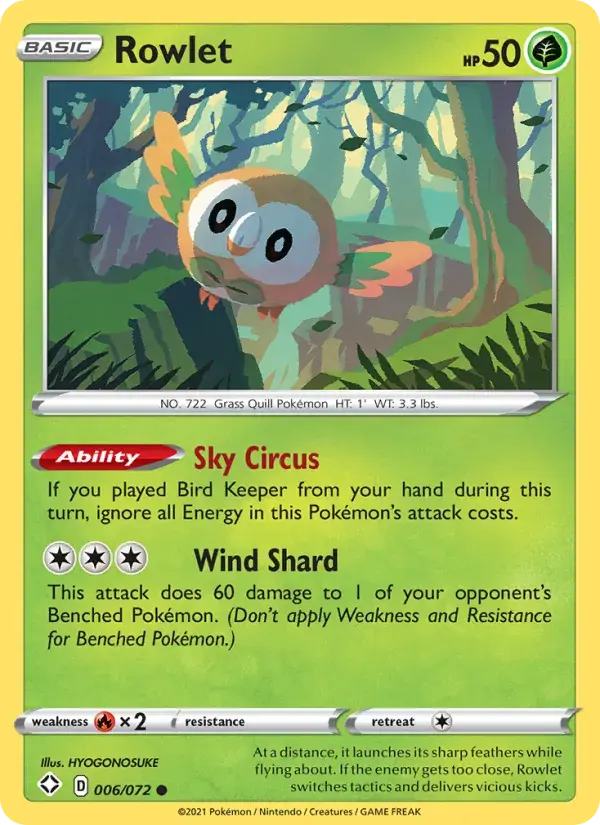 Rowlet - 6/73 - Shining Fates