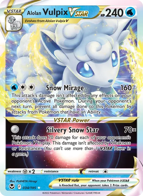 Alolan Vulpix VSTAR - 034/215 - Silver Tempest