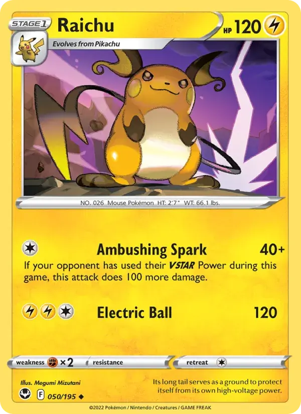 Raichu - 050/215 - Silver Tempest