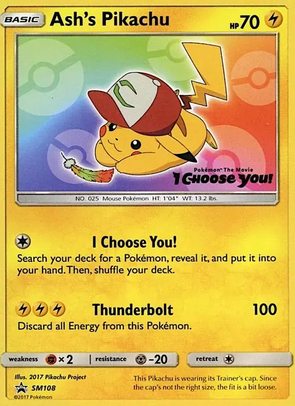 Pikachu de Sacha - SM108/248 - Promo SM