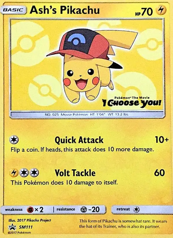 Pikachu de Sacha - SM111/248 - Promo SM