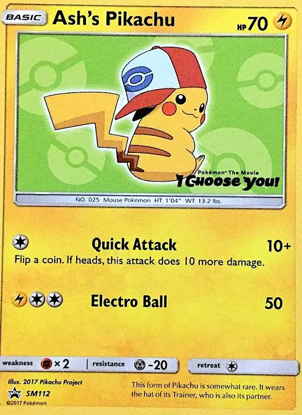 Pikachu de Sacha - SM112/248 - Promo SM