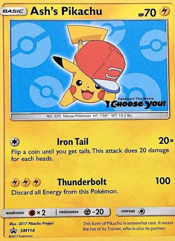 Pikachu de Sacha - SM114/248 - Promo SM