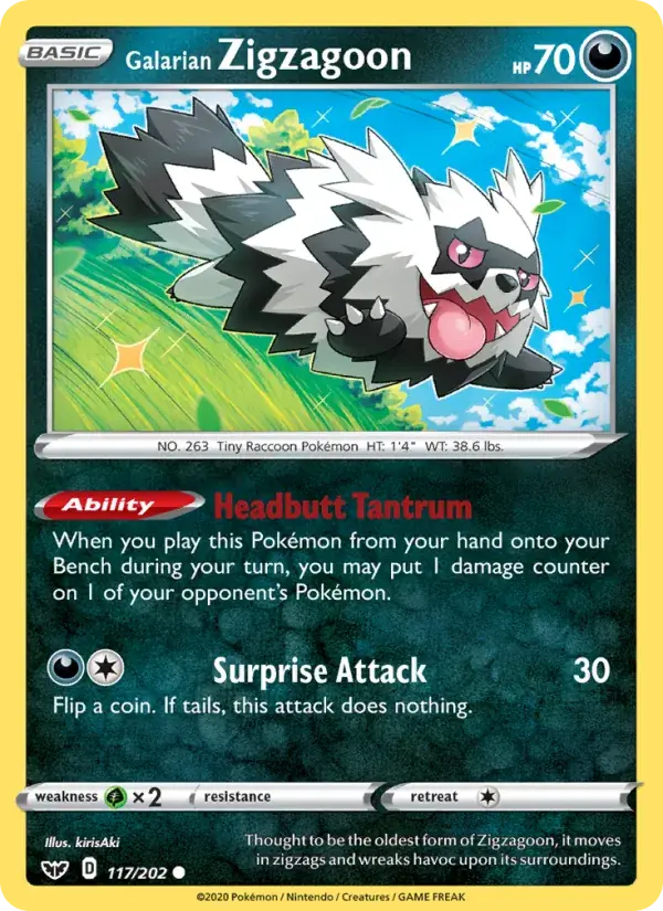 Galarian Zigzagoon - 117/216 - Sword & Shield
