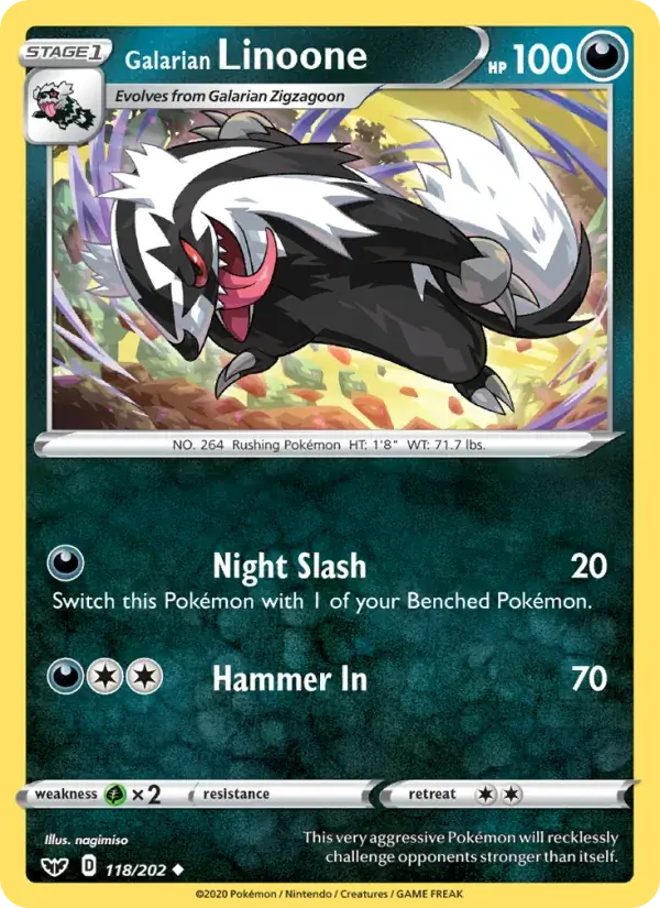 Galarian Linoone - 118/216 - Sword & Shield