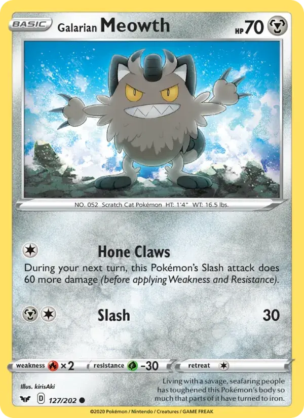 Galarian Meowth - 127/216 - Sword & Shield