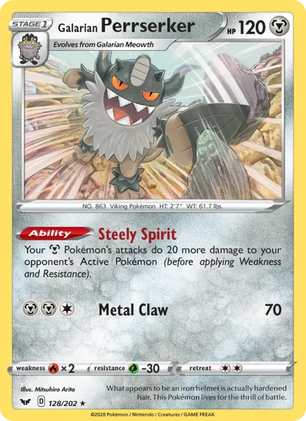 Galarian Perrserker - 128/216 - Sword & Shield