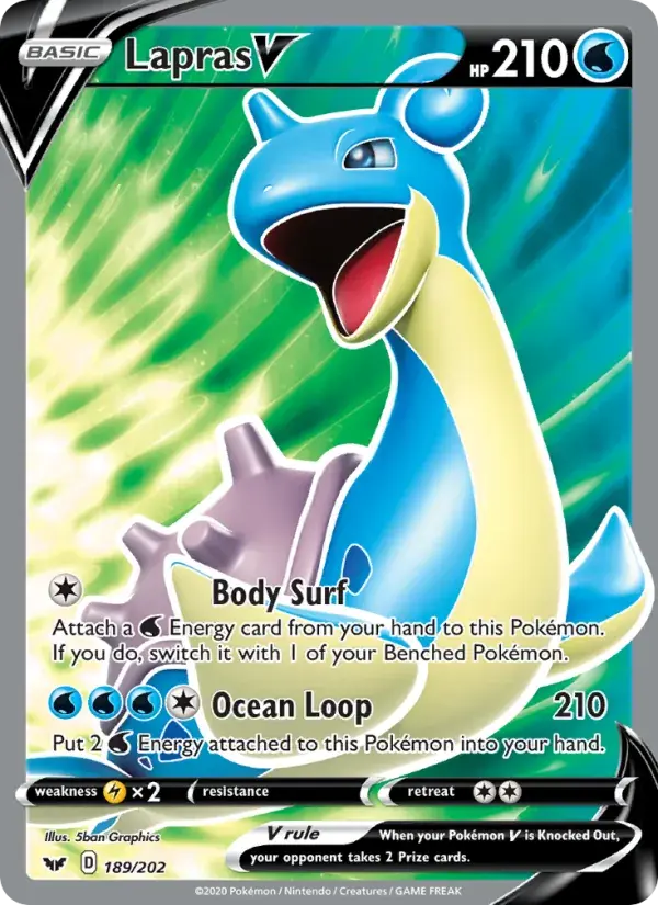 Lapras V - 189/216 - Sword & Shield